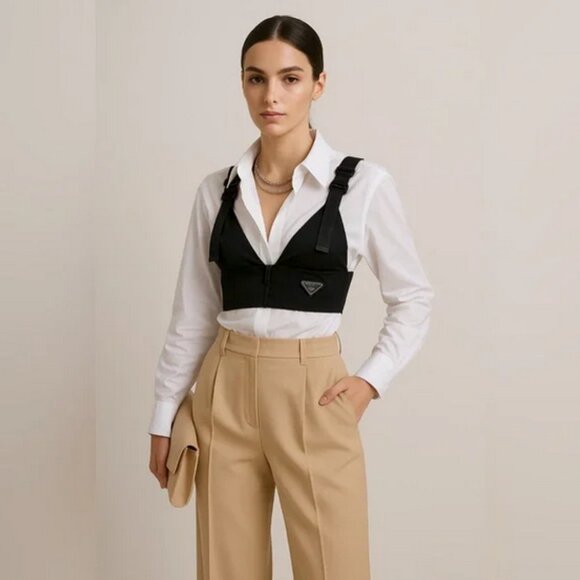 SOLD Prada Re-Nylon Logo-Plaque Bralette Top – NWT - Picture 15 of 16